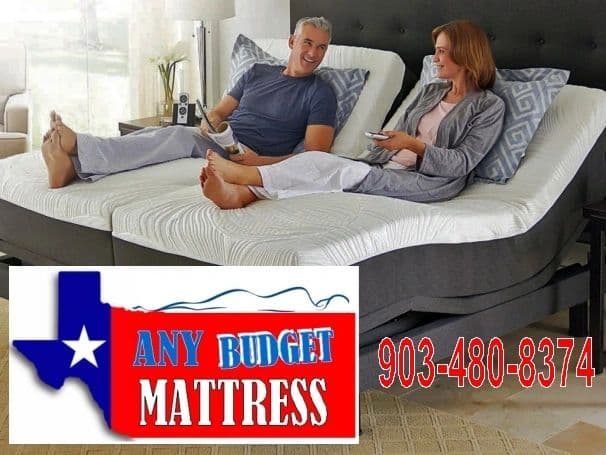 Adjustable bed base displayed at Any Budget Mattress