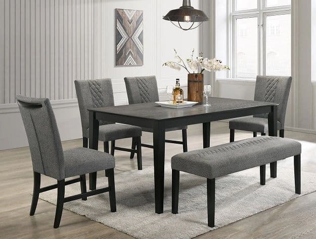 Formal dining room set displayed in the showroom